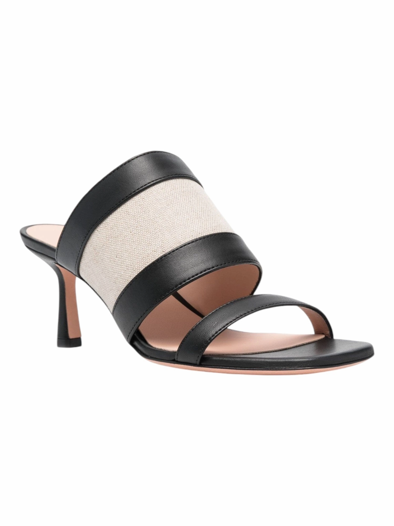 Bally Bianka 6303513 Ladies Two-Tone Black Leather Mules Comfy Beach Walk Fashionable Design