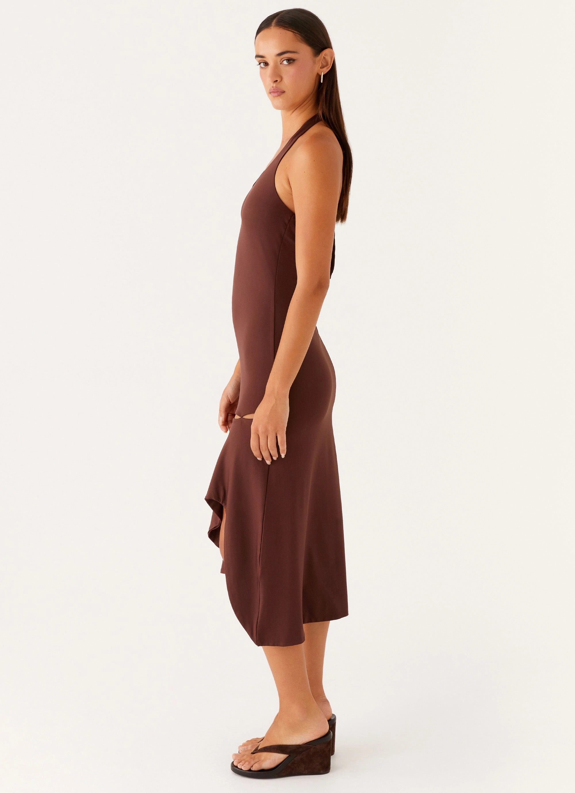 Refined Stitch Warm Palette Fast Times Midi Dress - Chocolate