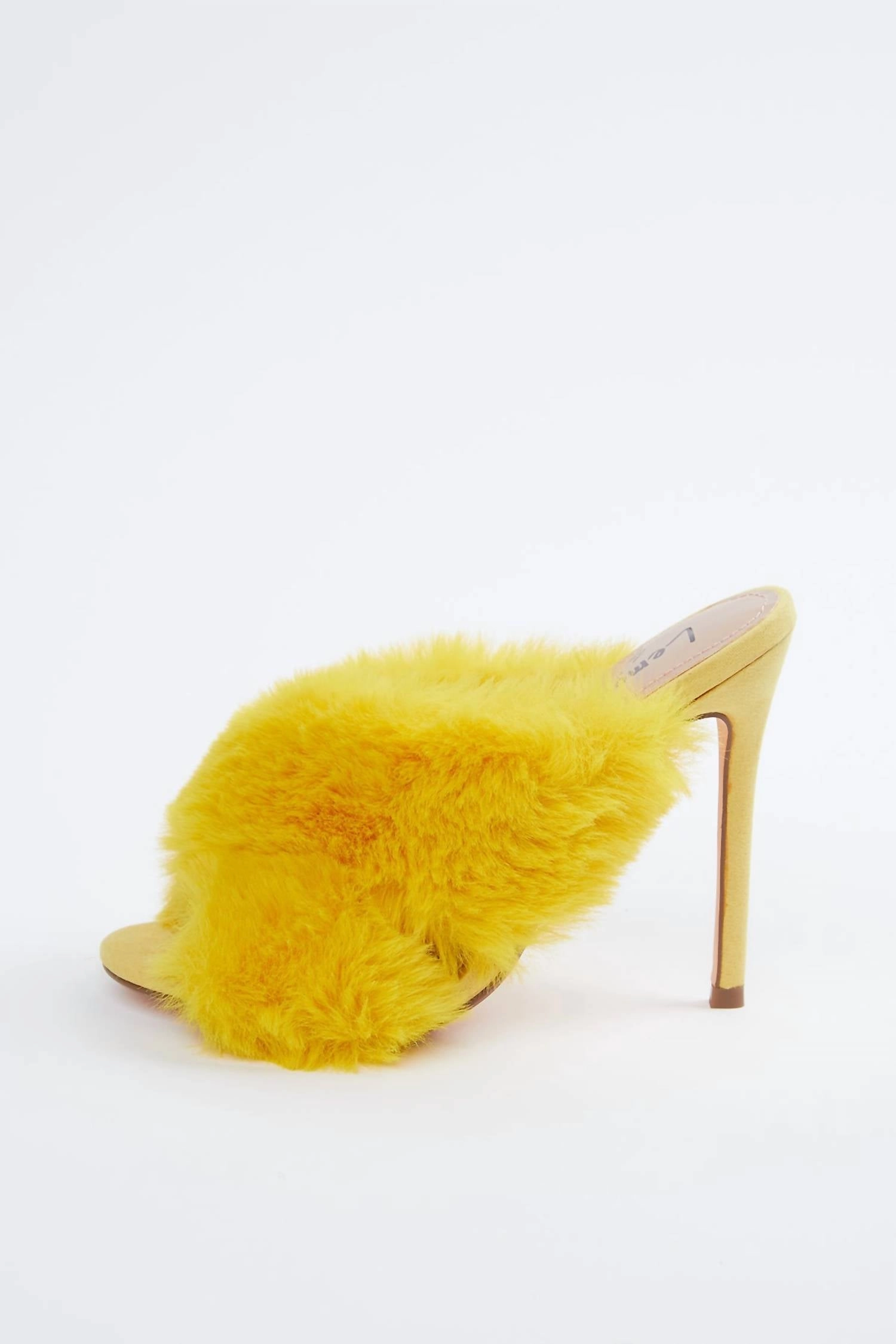 Slip Fit Faux-Fur Vegetarian Suede Mules In Yellow