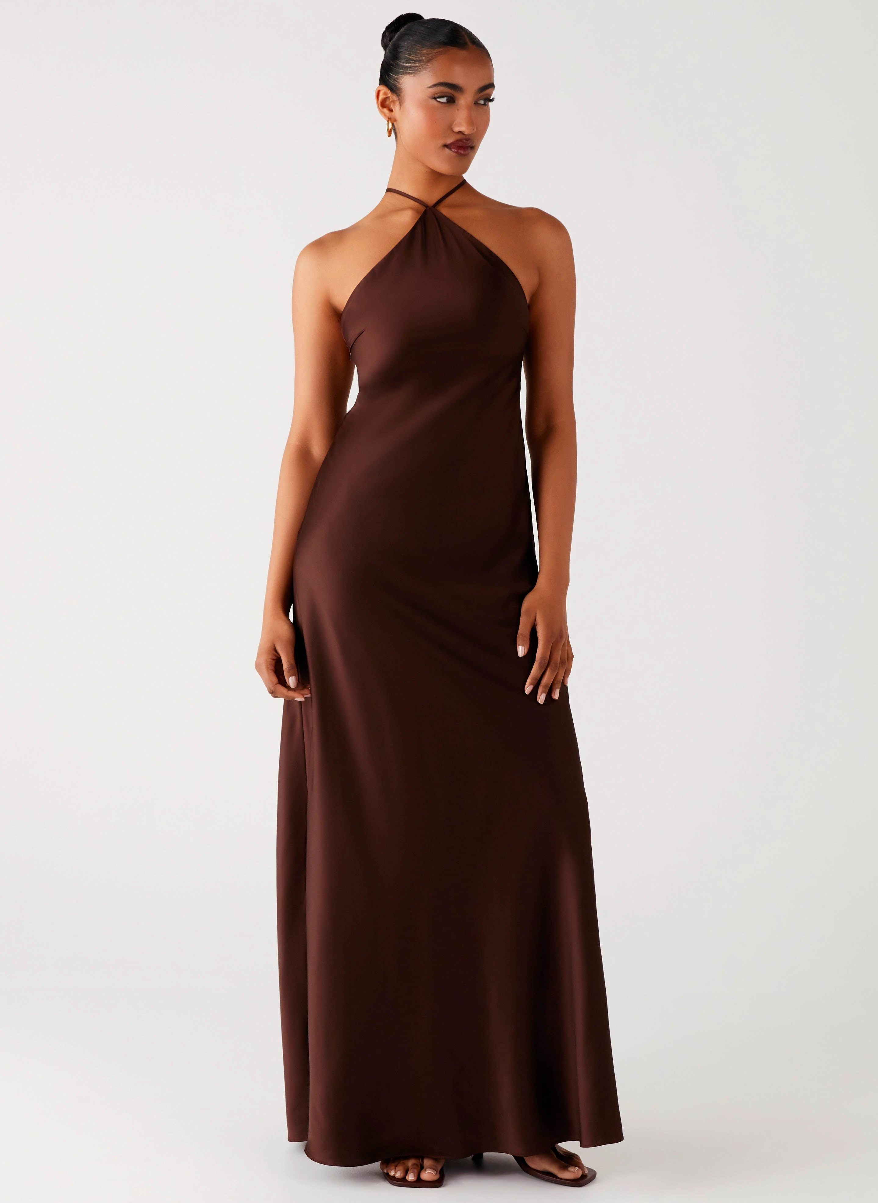 Tulama Maxi Dress - Chocolate Lace Detail Inclusive Fit