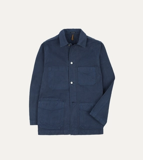 Navy Cotton Duck Canvas Five-Pocket Chore Jacket Everyday Warmth