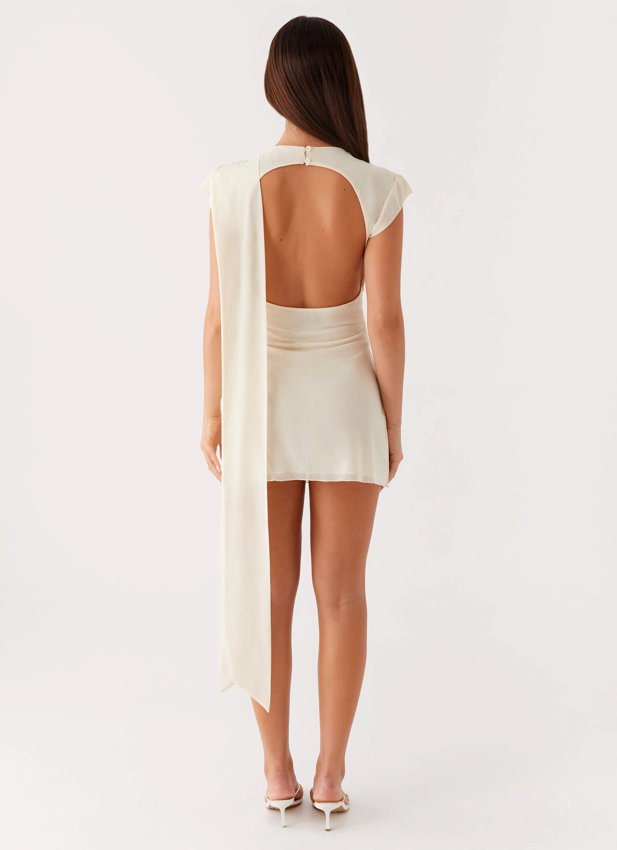 Sheer Panel Felipe Mini Dress - Yellow