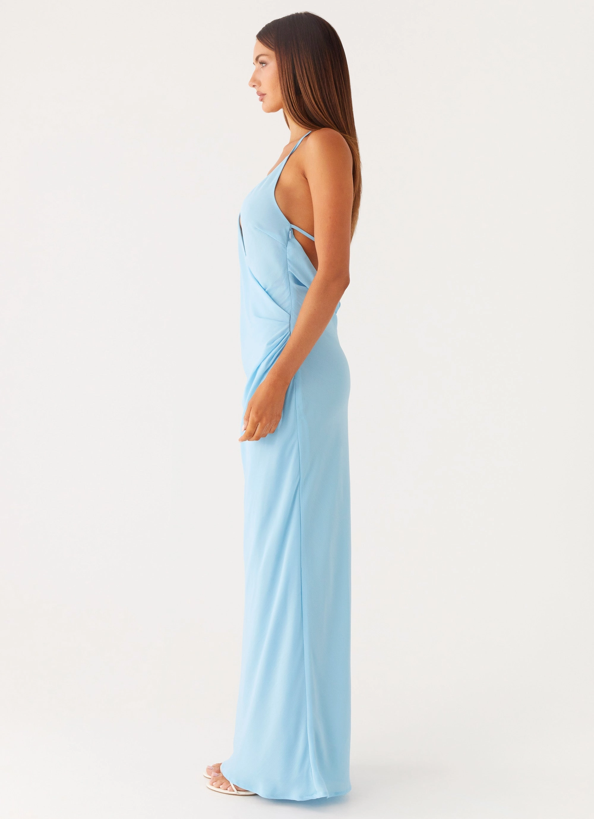 Just A Kiss Cowl Maxi Dress - Turquoise Urban Look Dreamy Layers