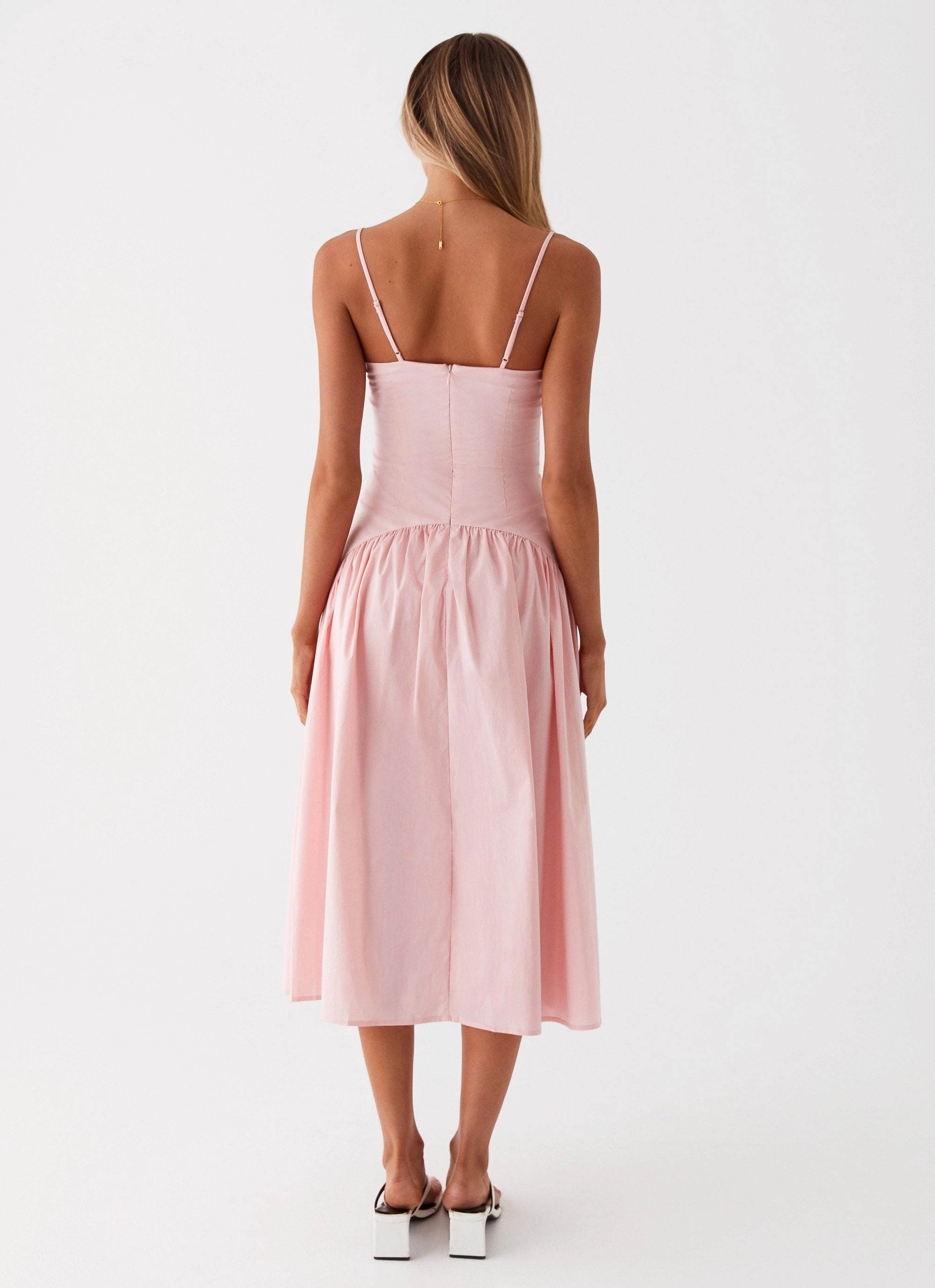Yvette Corset Midi Dress - Pink Water-resistant