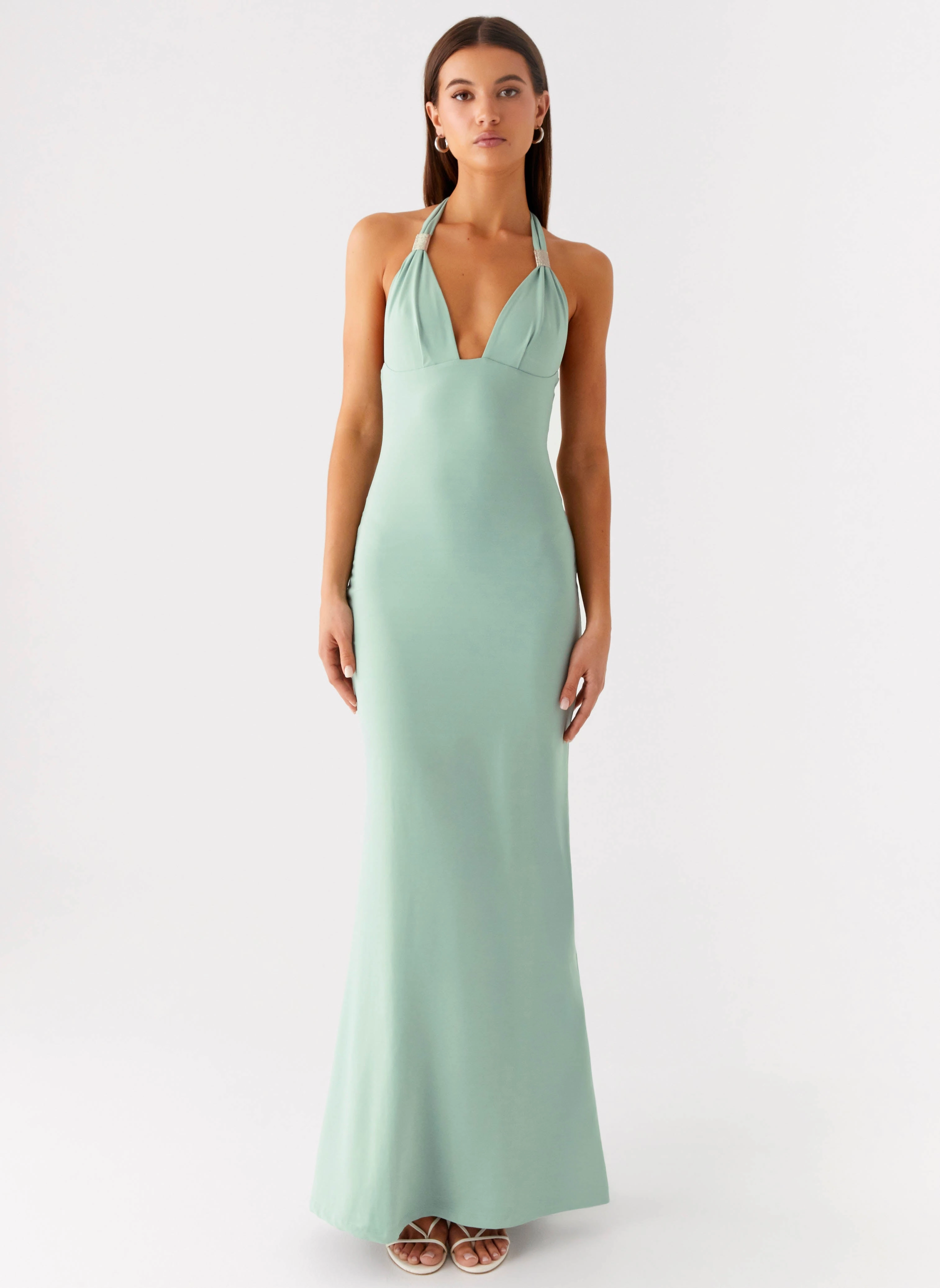 Night Ready Shape Hug Fern Valley Maxi Dress - Sage