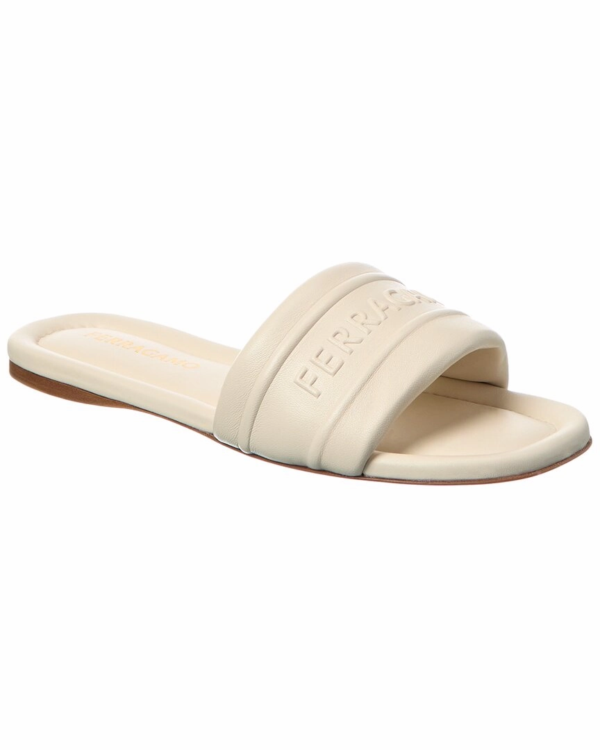 Ferragamo Logo Leather Slide Modern