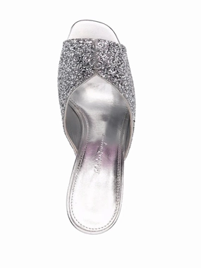 Eco Conscious Manufacturing Stylish Casuals Ferragamo Metallic Glitter Sandals