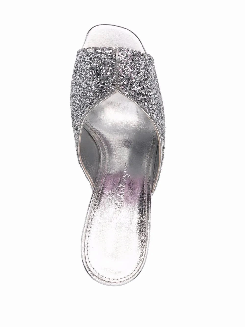 Ferragamo Metallic Glitter Sandals sports Easy Clean Surface