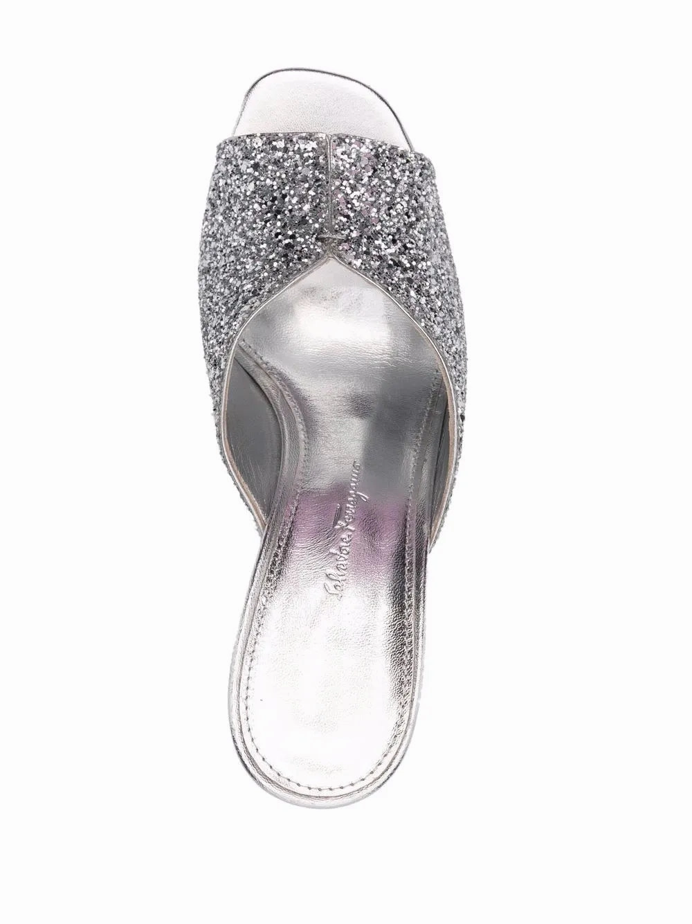 Ferragamo Metallic Glitter Sandals Anti slip technology Trail Compatible