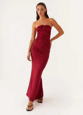Rudy Maxi Dress - Maroon Seasonal Mood Curvy Glam