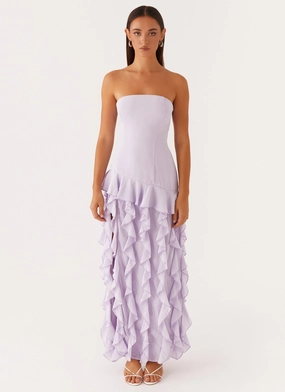 Firefly Maxi Dress - Lilac Velvet-Touch