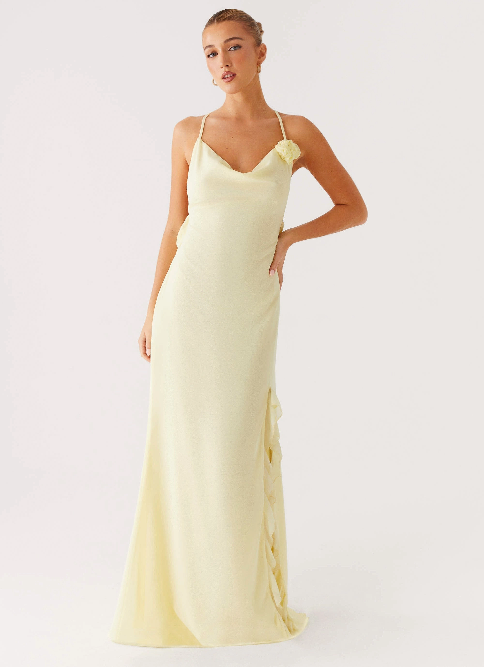 First Class Maxi Dress - Yellow Sporty Look Layered Comfort