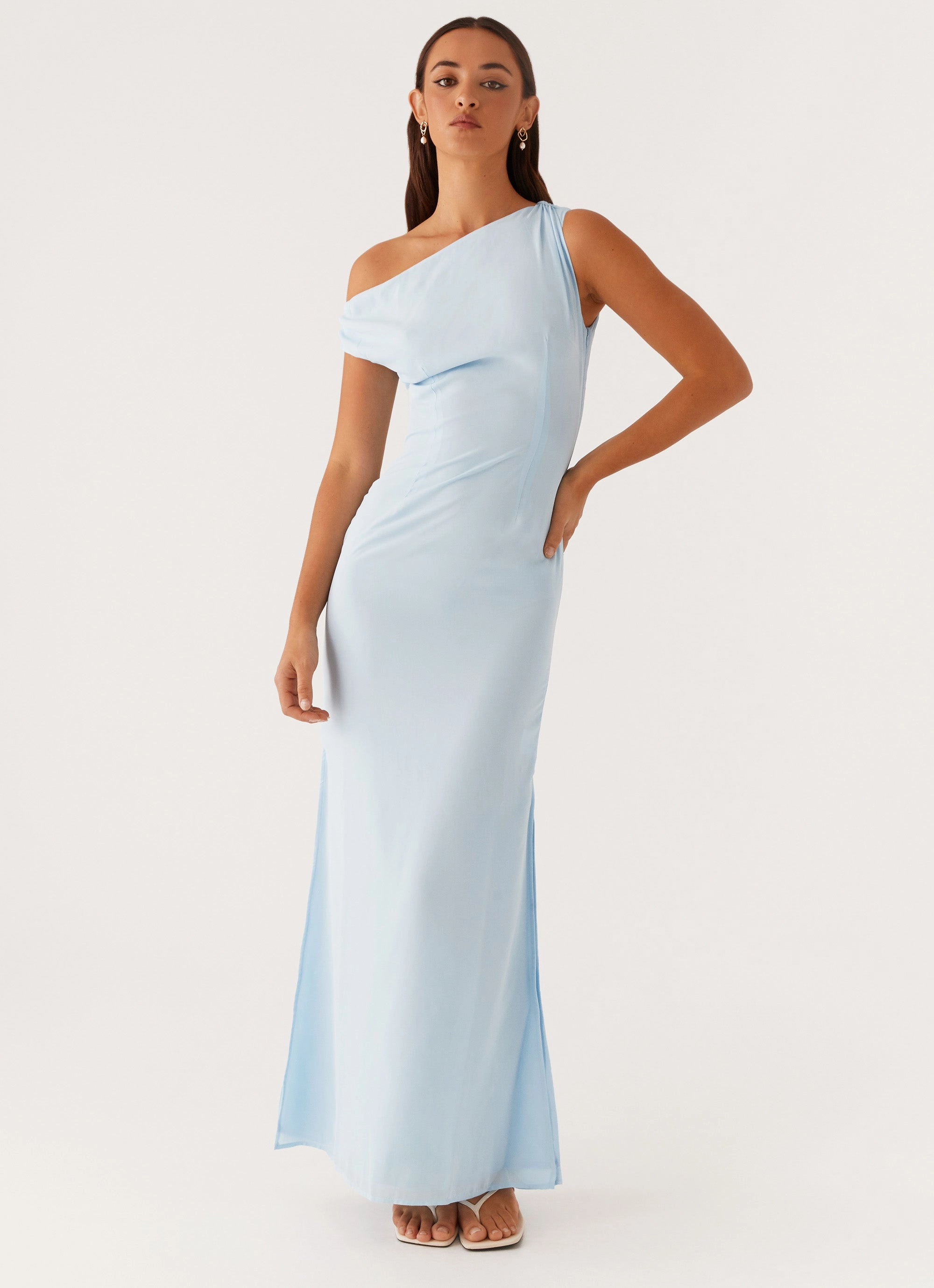 Smart and Elegant Dinner Date Maxi Dress - Blue