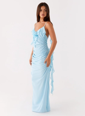 Jasmina Maxi Dress - Blue Relax Line Color-Blocked