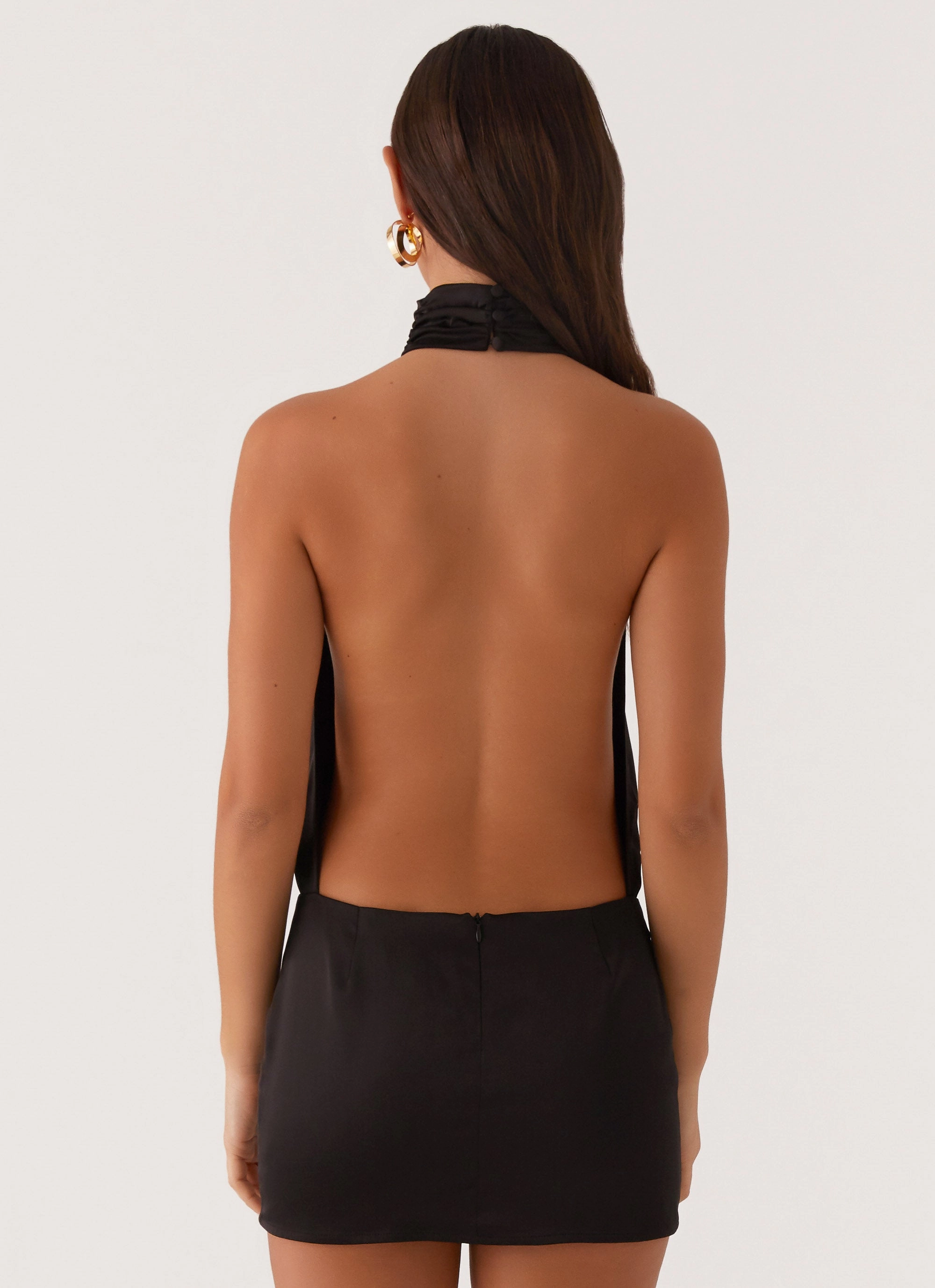 Birdie Halterneck Mini Dress - Black Bright-colored piece