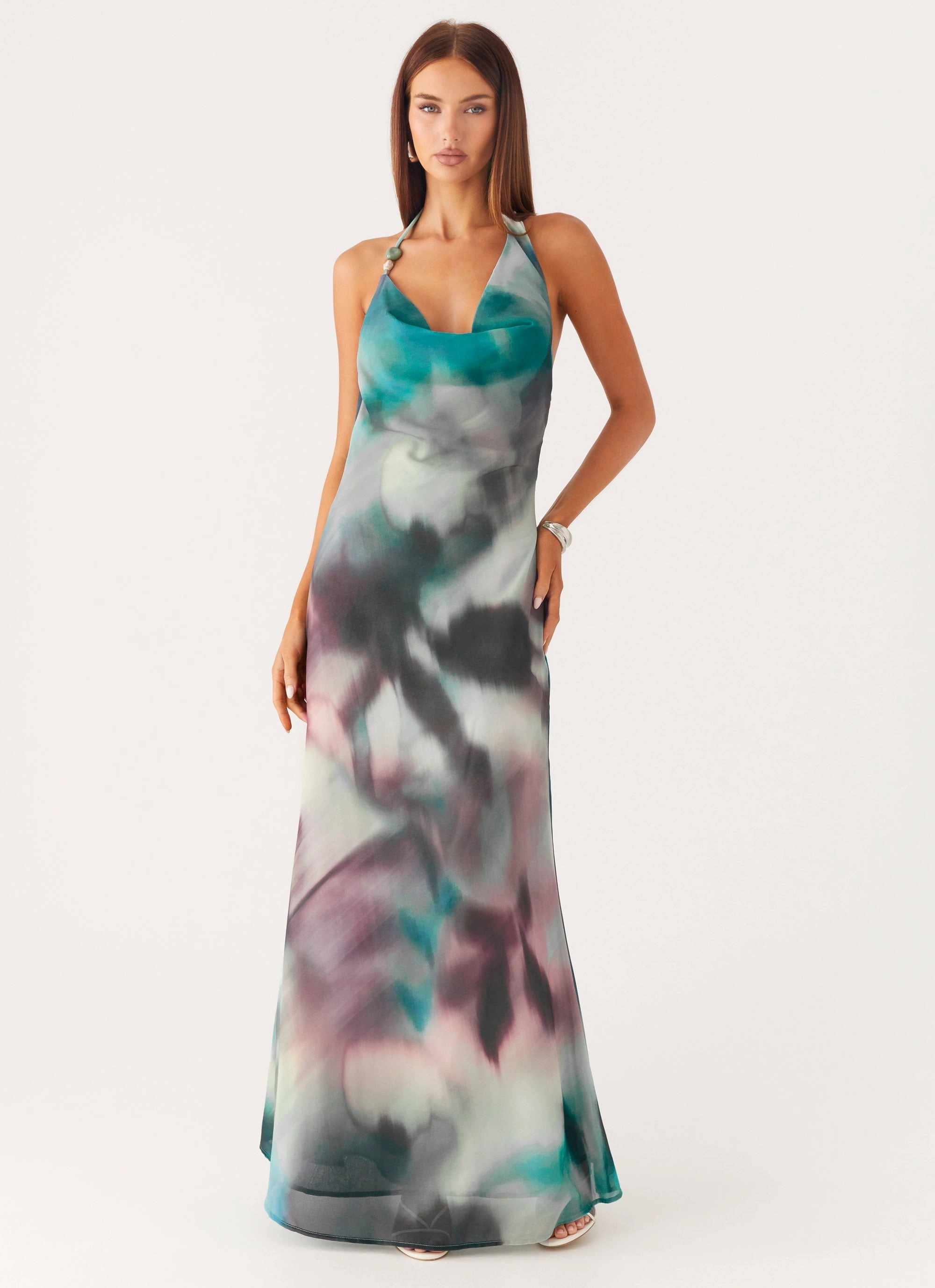 City Casual Artistic Detail Lost At Sea Maxi Dress - Sea Splash