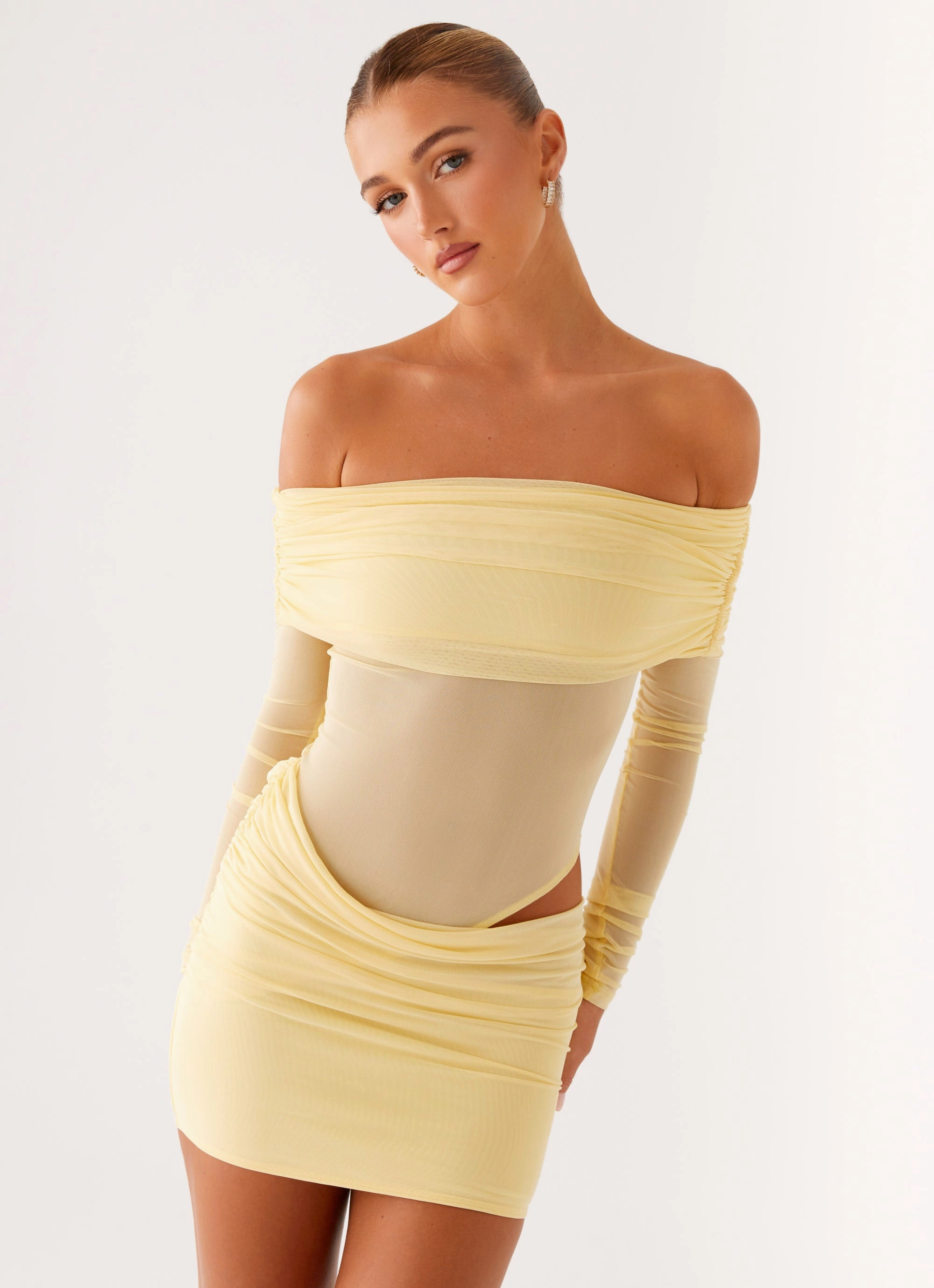 No Doubt Mini Dress - Yellow Soft Outfit