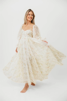 Texture Blend Ryder Grace Maxi Dress in Cream