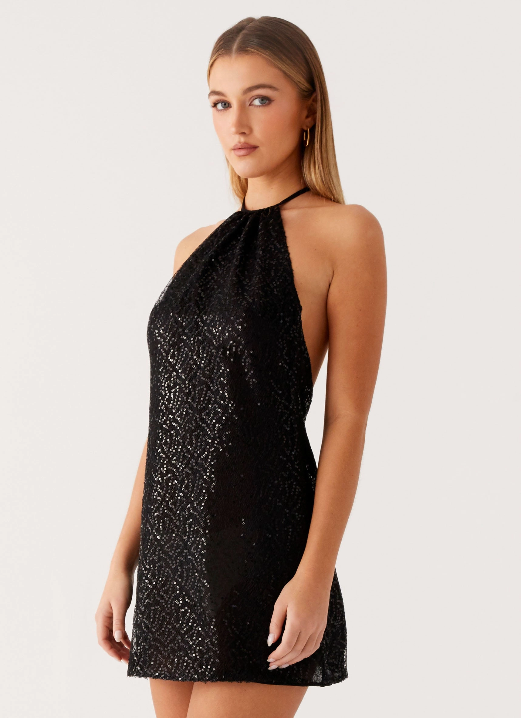 Kingdom Sequin Mini Dress - Black Modern Soft