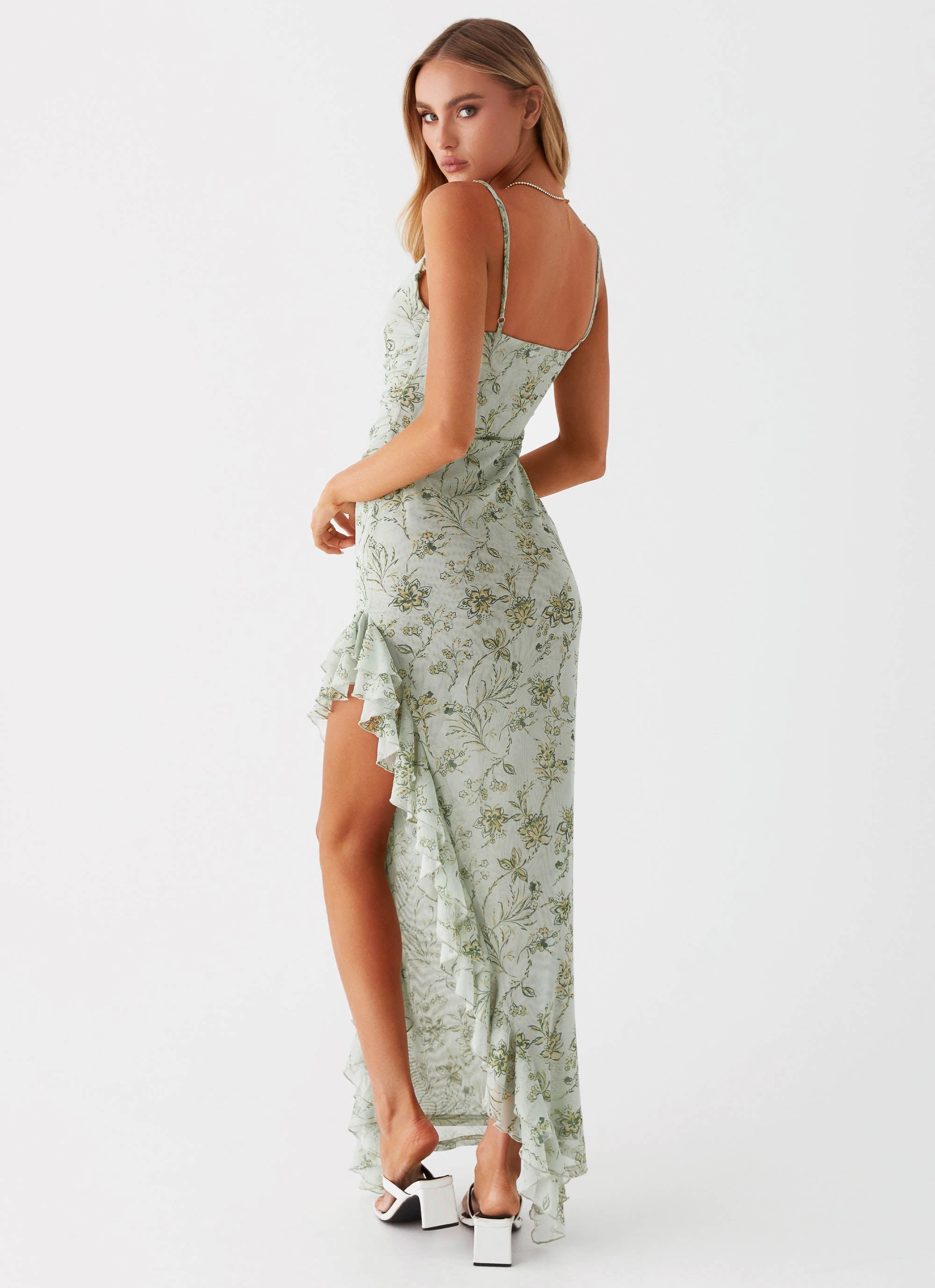 Cool Movement Light Weight Princessa Maxi Dress - Sage Floral