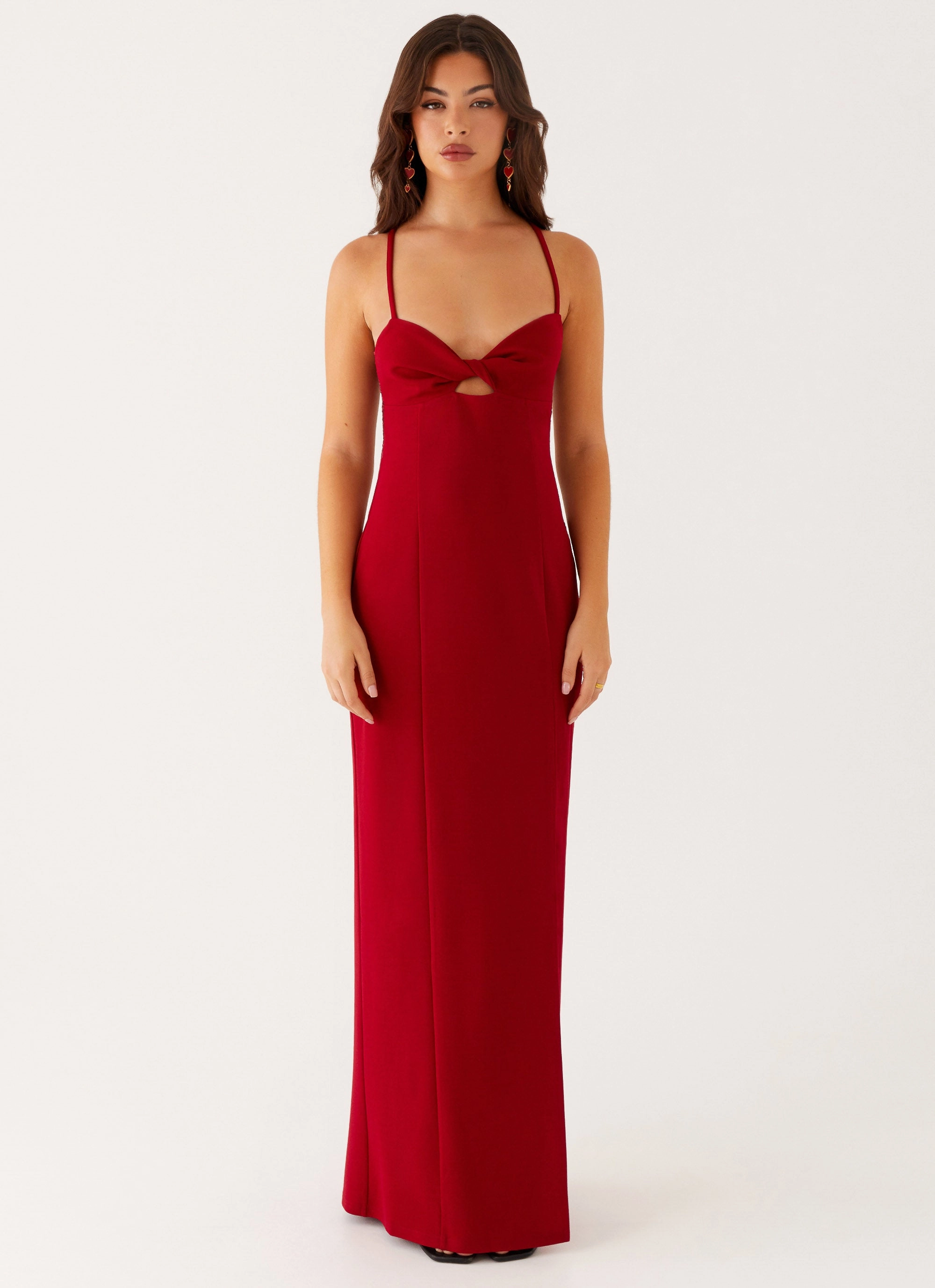 Heartbreaker Maxi Dress - Deep Red Relaxed-fit gown