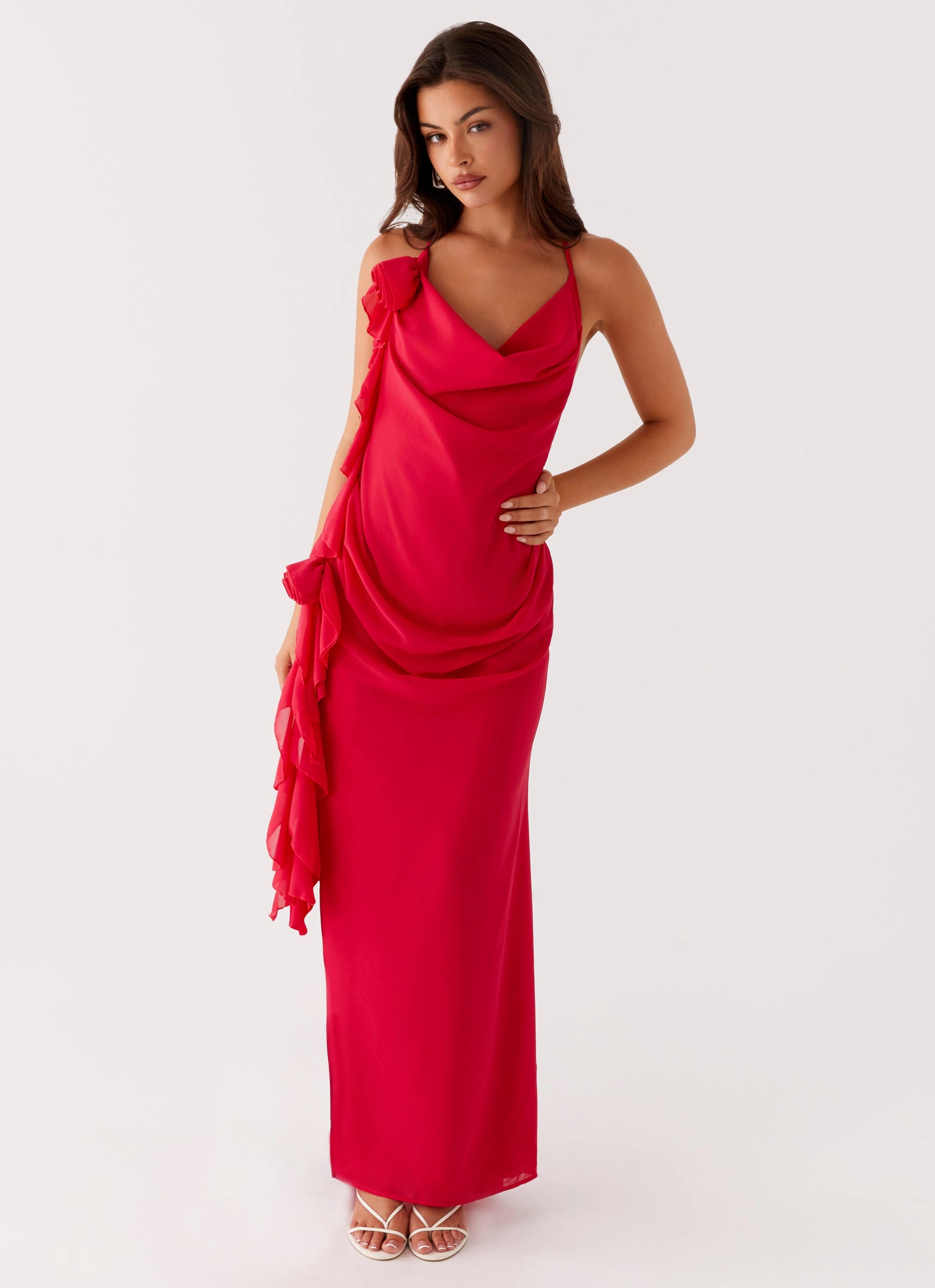 Diedre Rose Strappy Maxi Dress - Raspberry Classic Layer Ready Glow