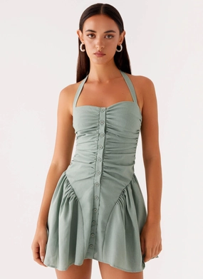 Fable Mini Dress - Sage Move Free Sophisticated Elegance