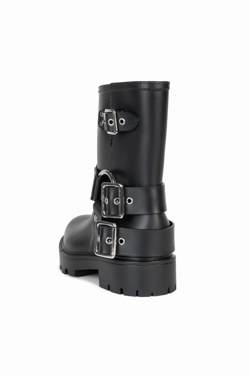 Slip Resistant Grip Contoured Midsole Jeffrey Campbell Controller Boots in Black Matte Silver