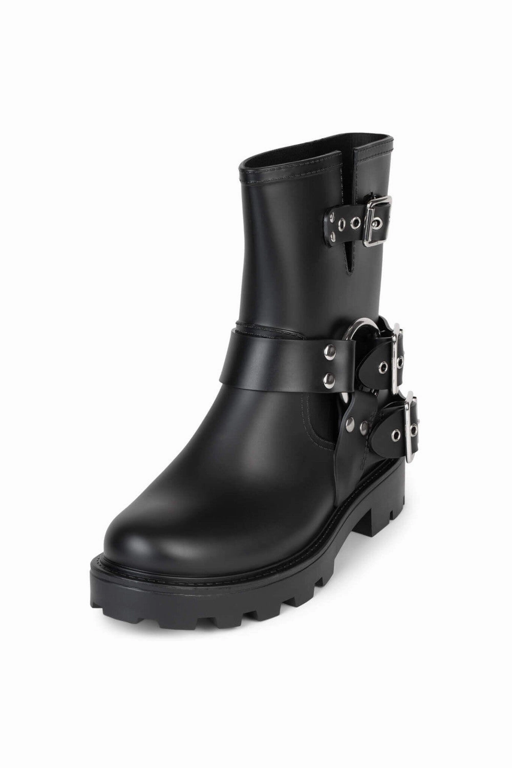 SlipResistant Jeffrey Campbell Controller Boots in Black Matte Silver