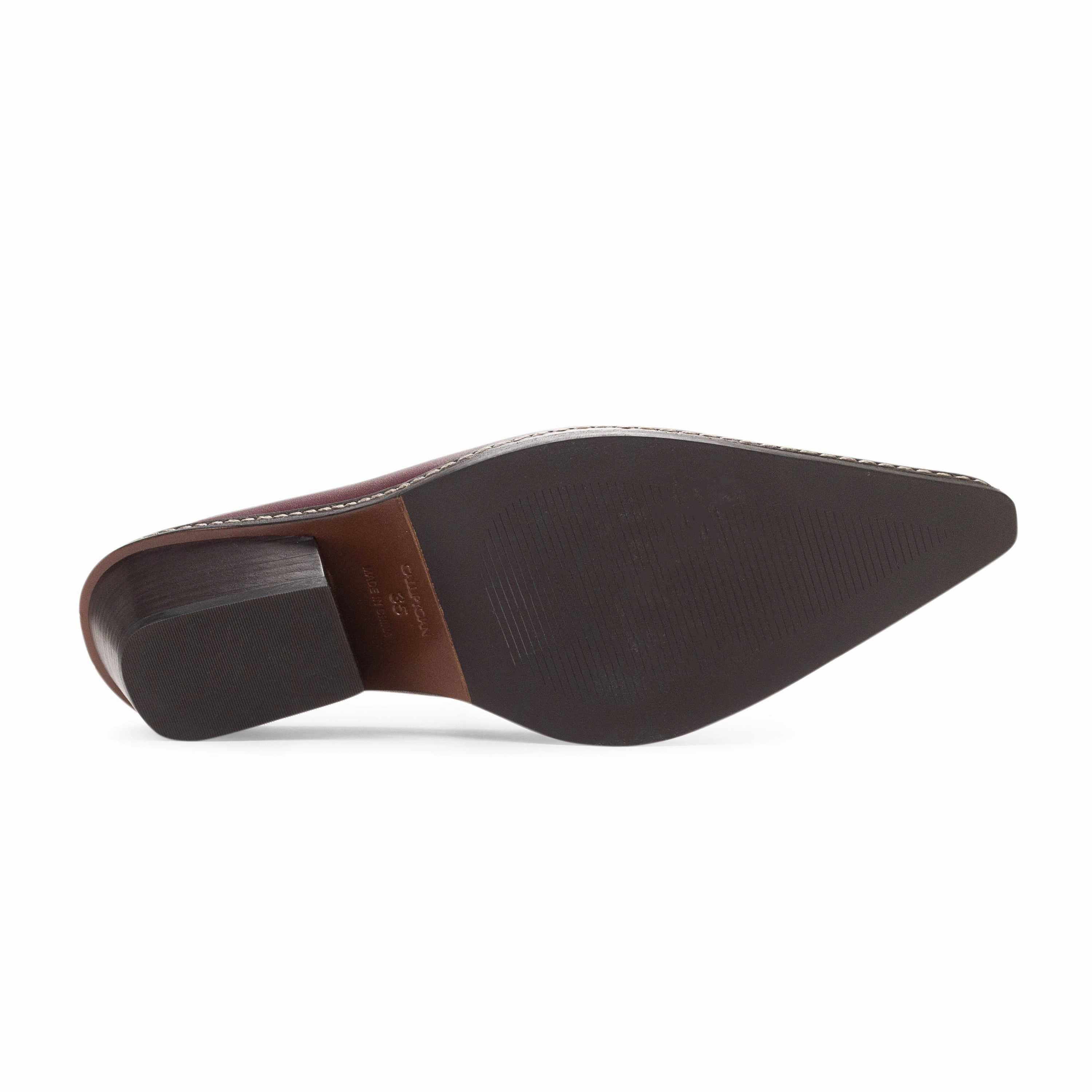 LEATHER BURGUNDY MULES removable insoles Vacation Style