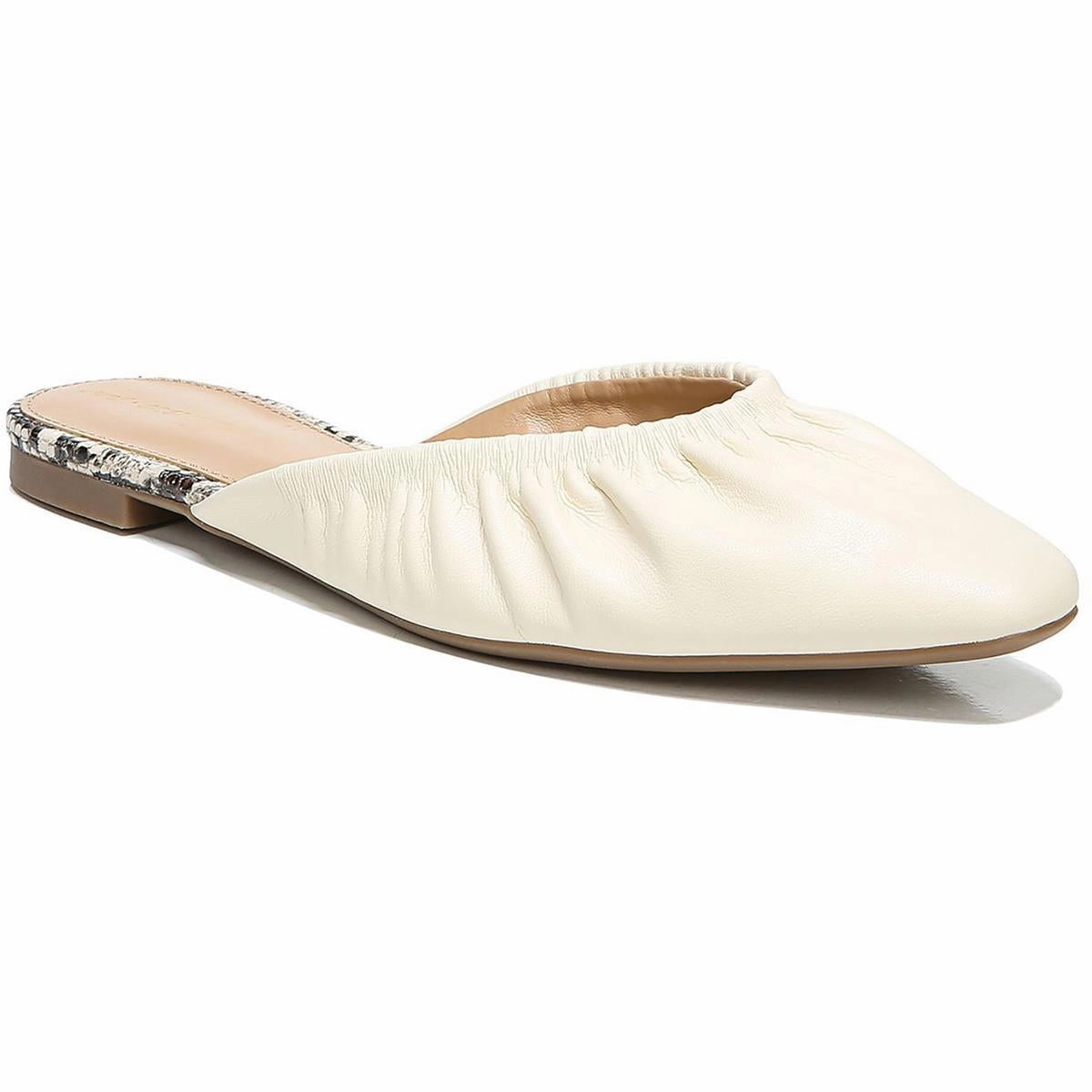 Breathable Construction Odena Womens Faux Leather Square Toe Mules