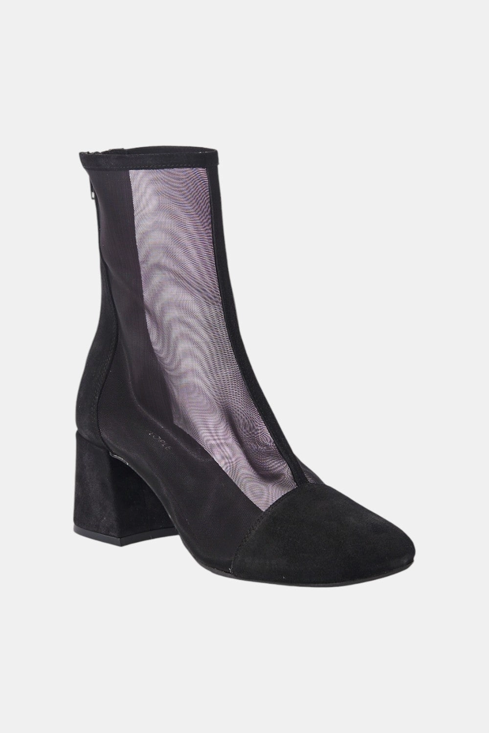Cushioned heel Free People Shoes Wisteria Mesh Boots in Black Suede