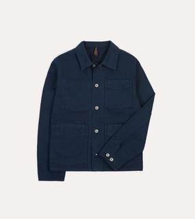 Navy Cotton Canvas Work Jacket Eco Friendly Material