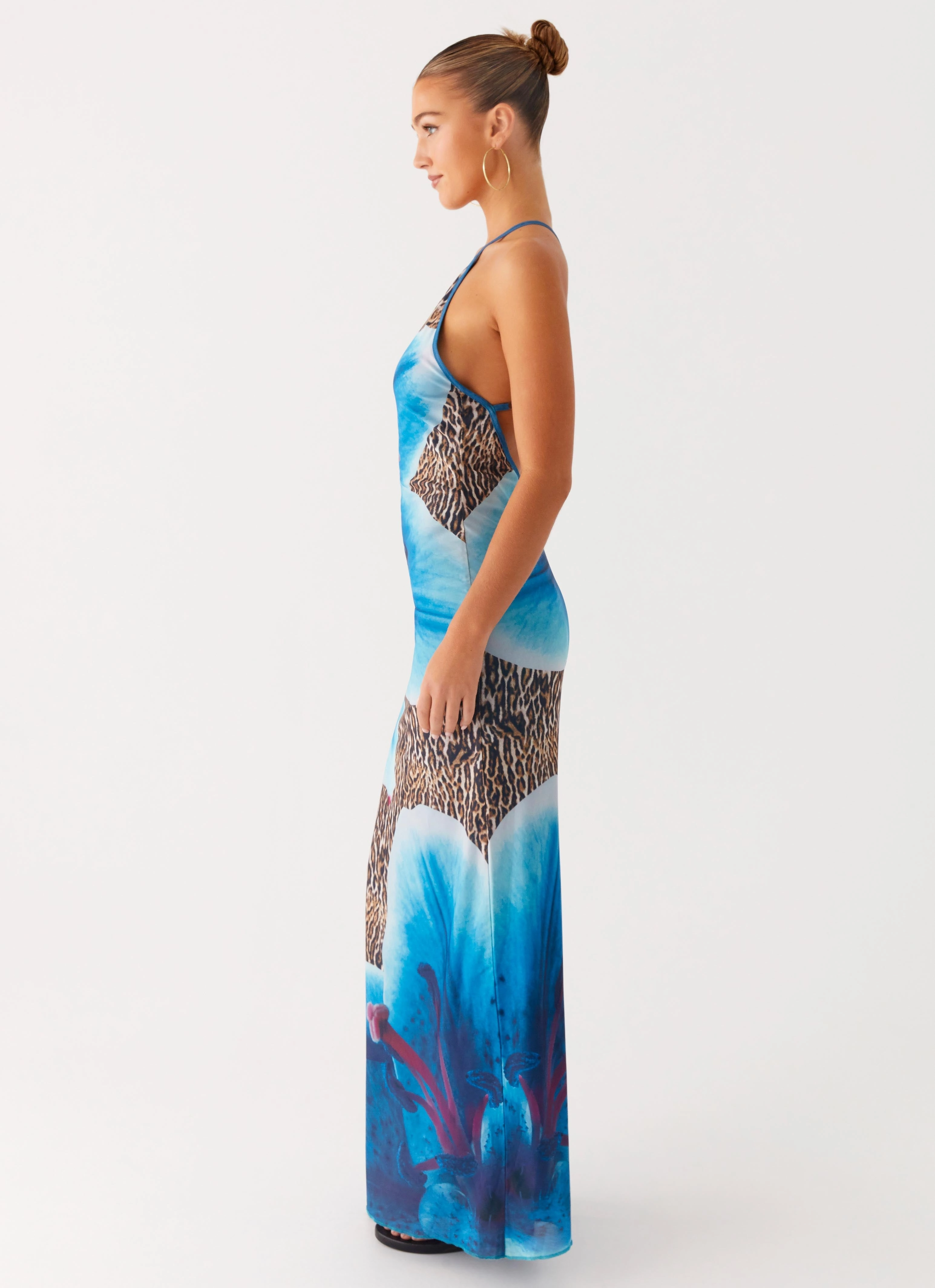 Winter Wrap Sandy Siren Maxi Dress - Cheetah Floral