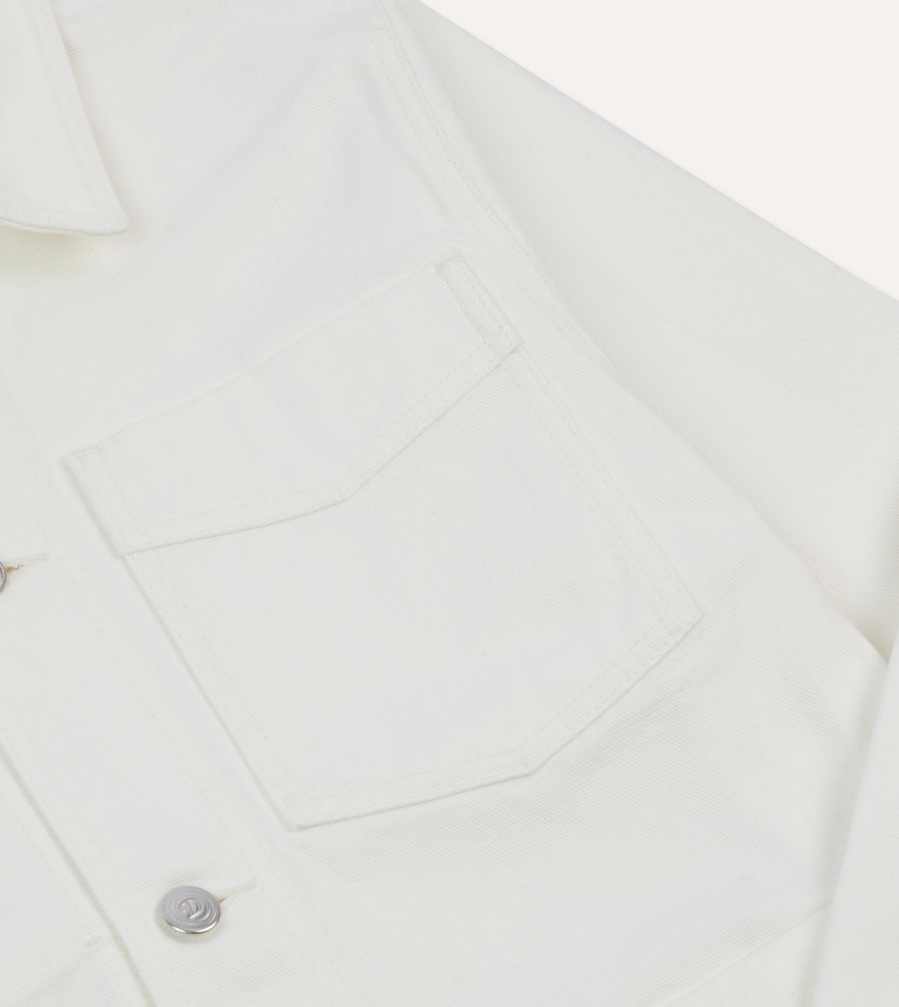 Ecru Cotton Canvas Work Jacket Protective Layering Preserve