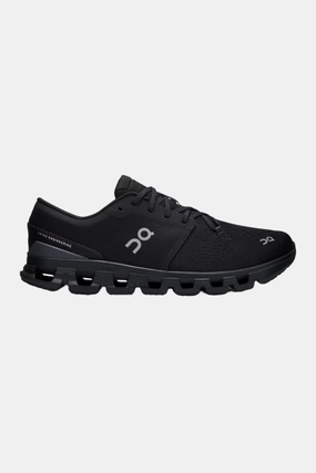 On Running Mens Cloud X 4 Sneakers in Black Eclipse Textile Upper Thermoregulating Layer