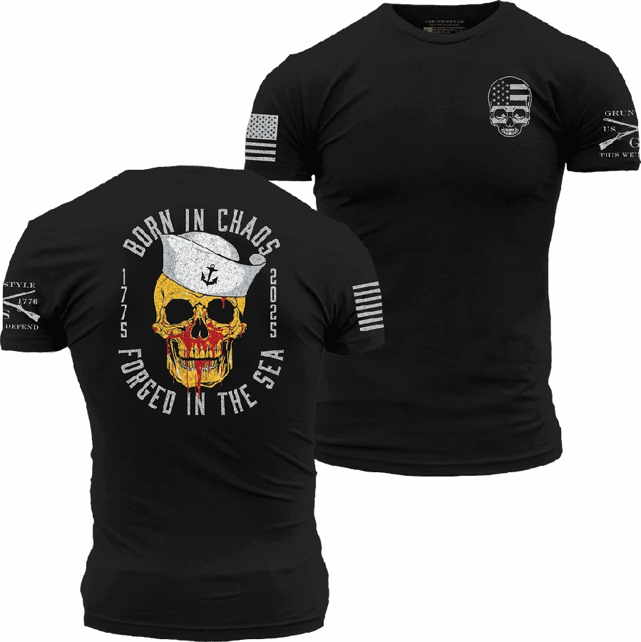 Forged In The Sea T-Shirt - Black Fit Comfort Sleek Performance