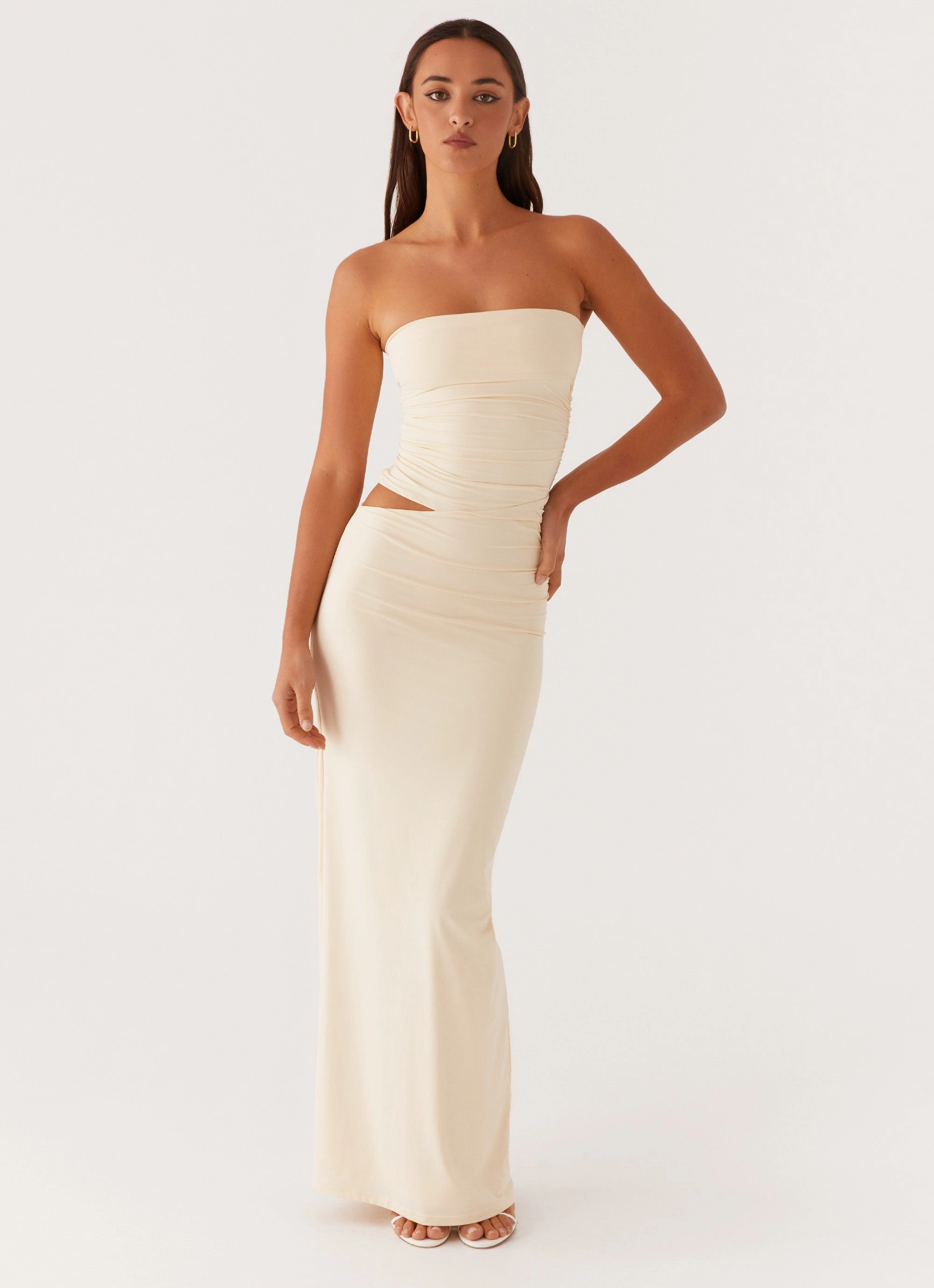 Soft Lines Romee Strapless Maxi Dress - Pastel Yellow