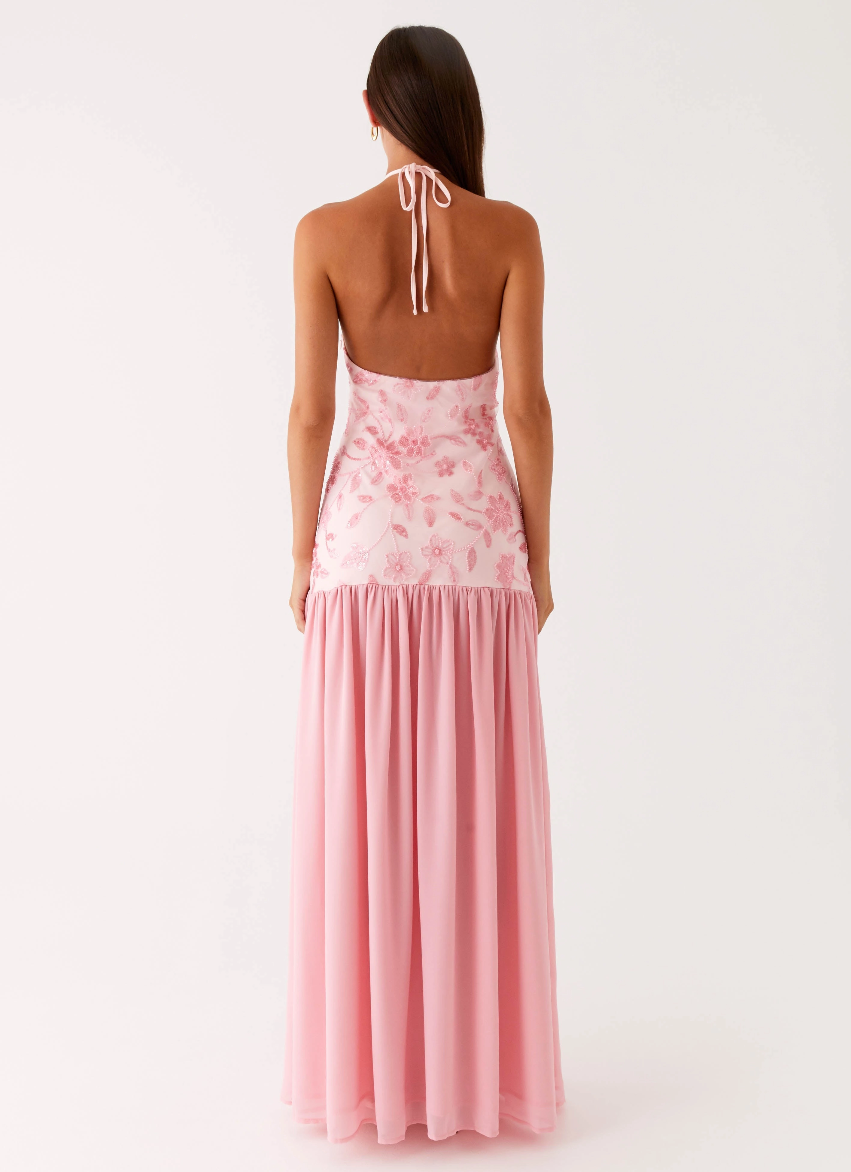 Smart and Stylish Janelle Beaded Maxi Dress - Pink