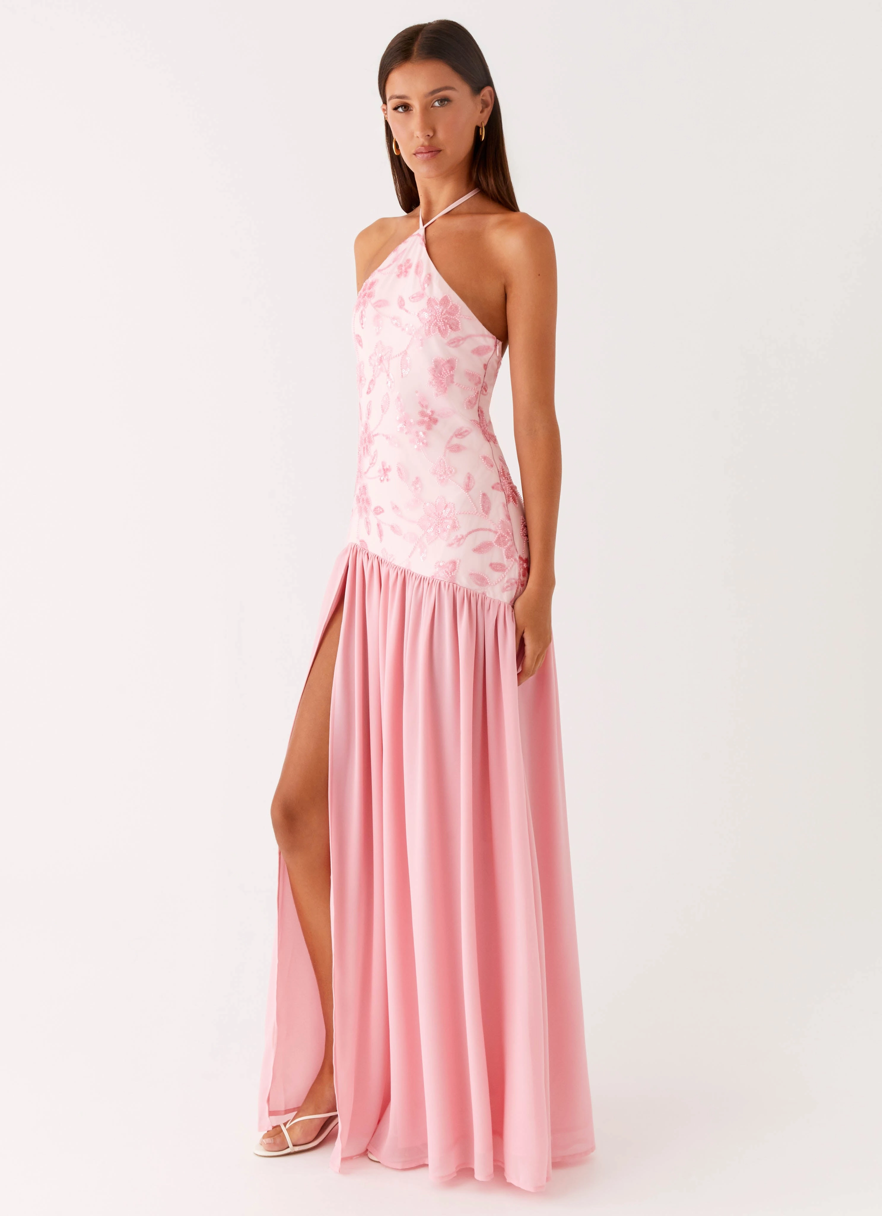 Timeless Fit Janelle Beaded Maxi Dress - Pink