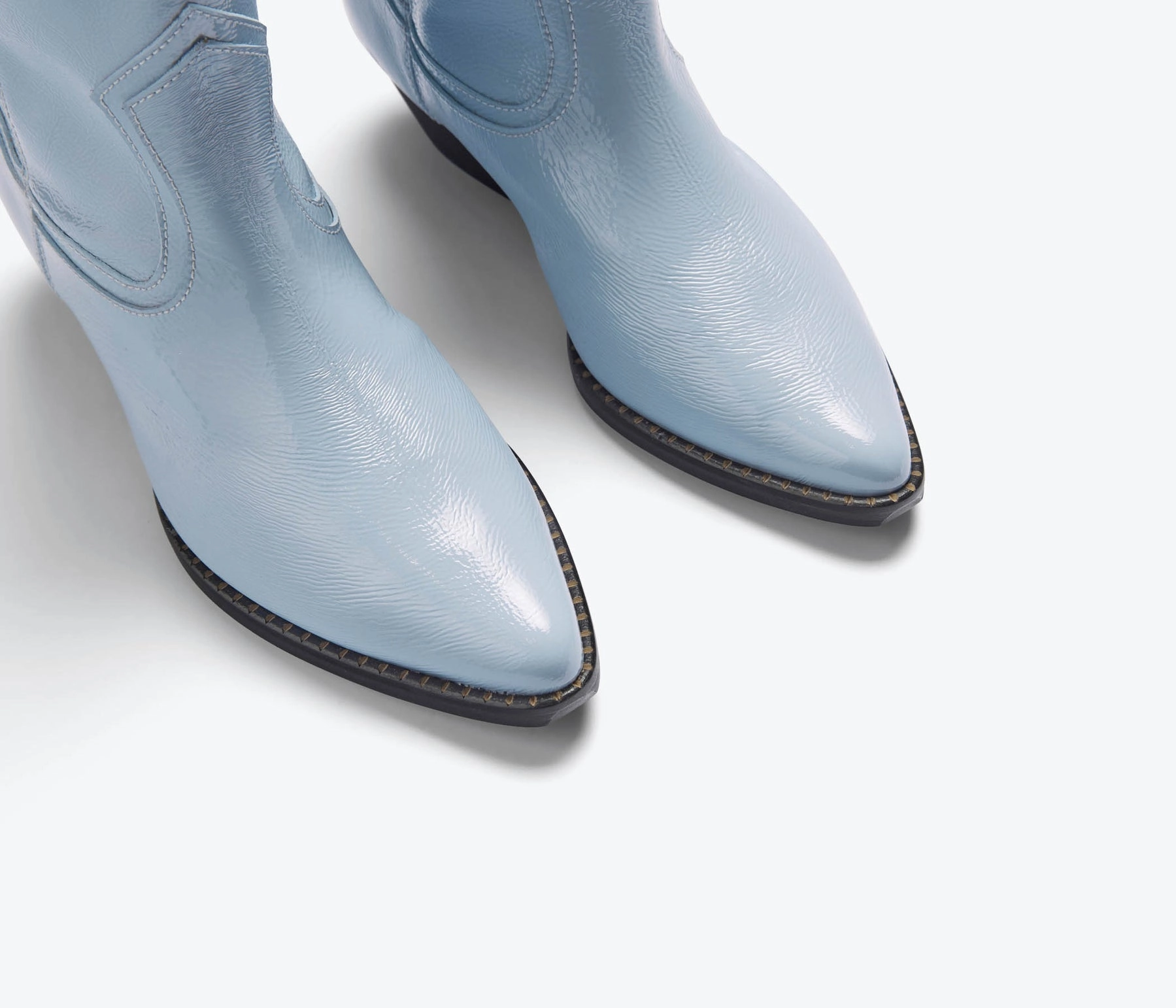 Quick Wear Freda Salvador Mazzy Western Ankle Boots in Sky Blue