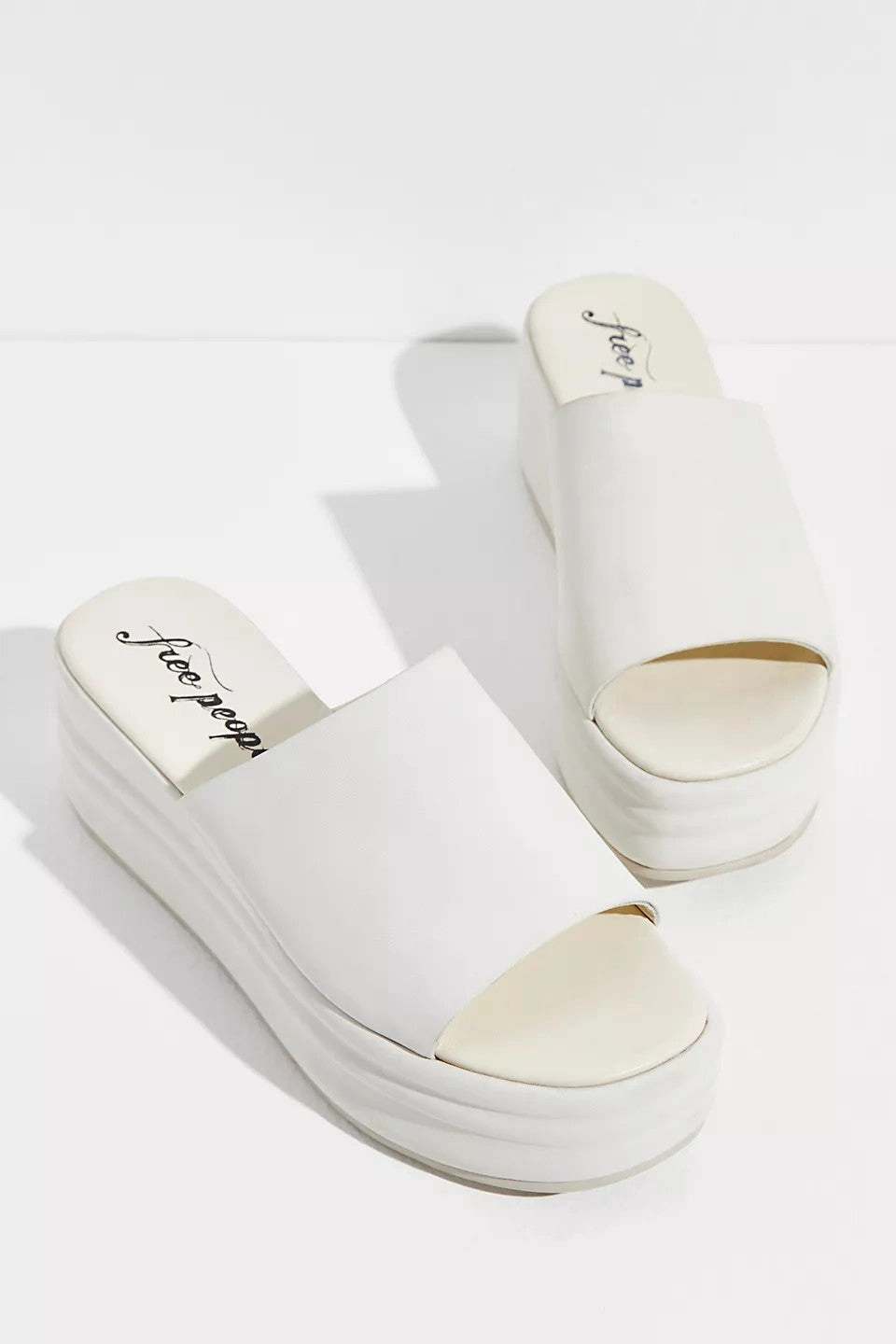 Free People Shoes Harbor Flatform Sandals in Vanilla Comfort Lock