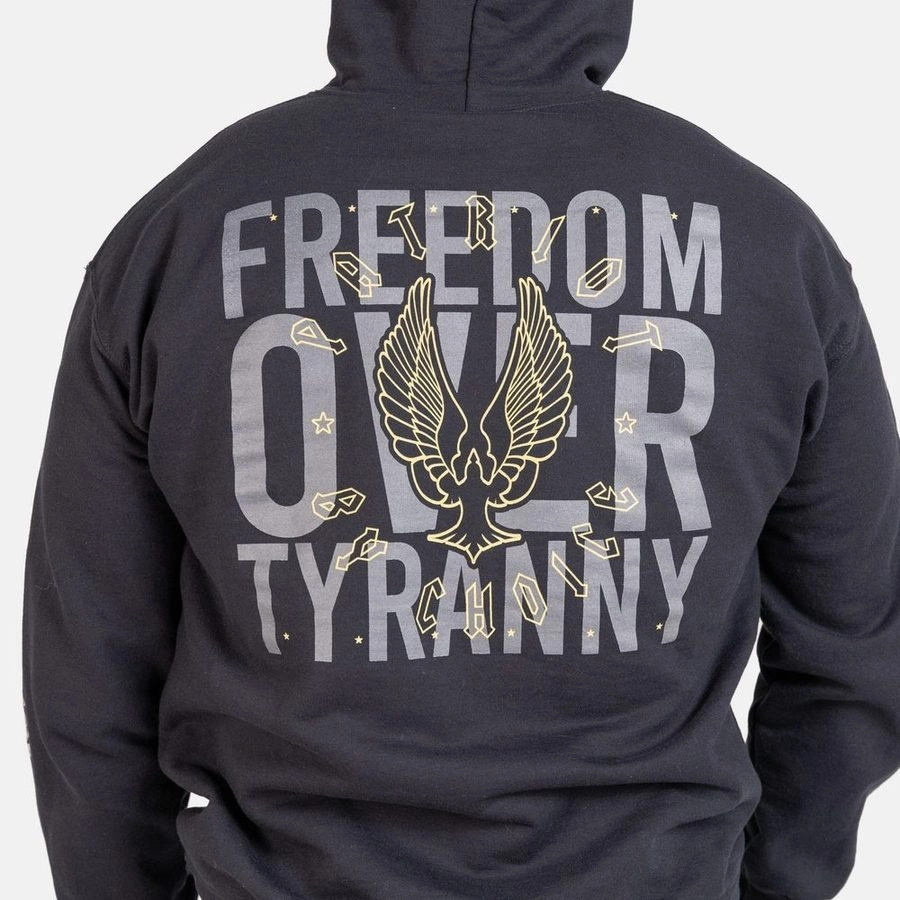 Freedom Over Tyranny Hoodie - Black Lightweight Material
