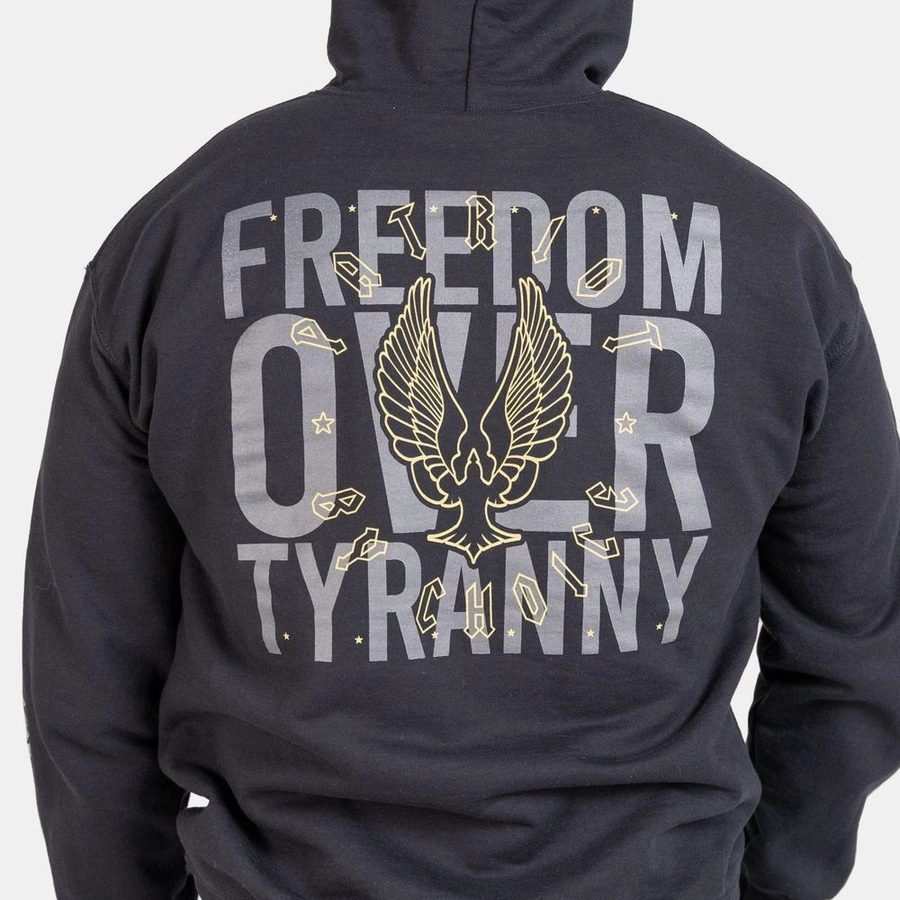 Freedom Over Tyranny Hoodie - Black Poly Cotton Blend