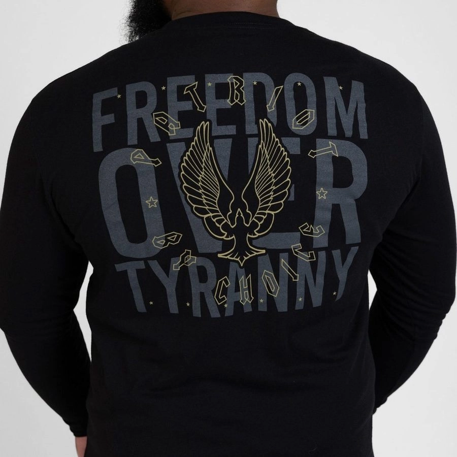 Freedom Over Tyranny Long Sleeve - Black Lightweight Yarn Composition