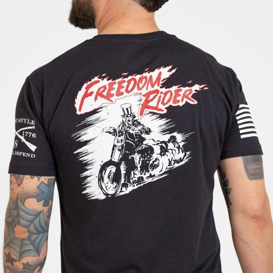 OekoTexCertified Freedom Rider T-Shirt - Black