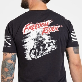 Freedom Rider T-Shirt - Black Garment Washed Texture