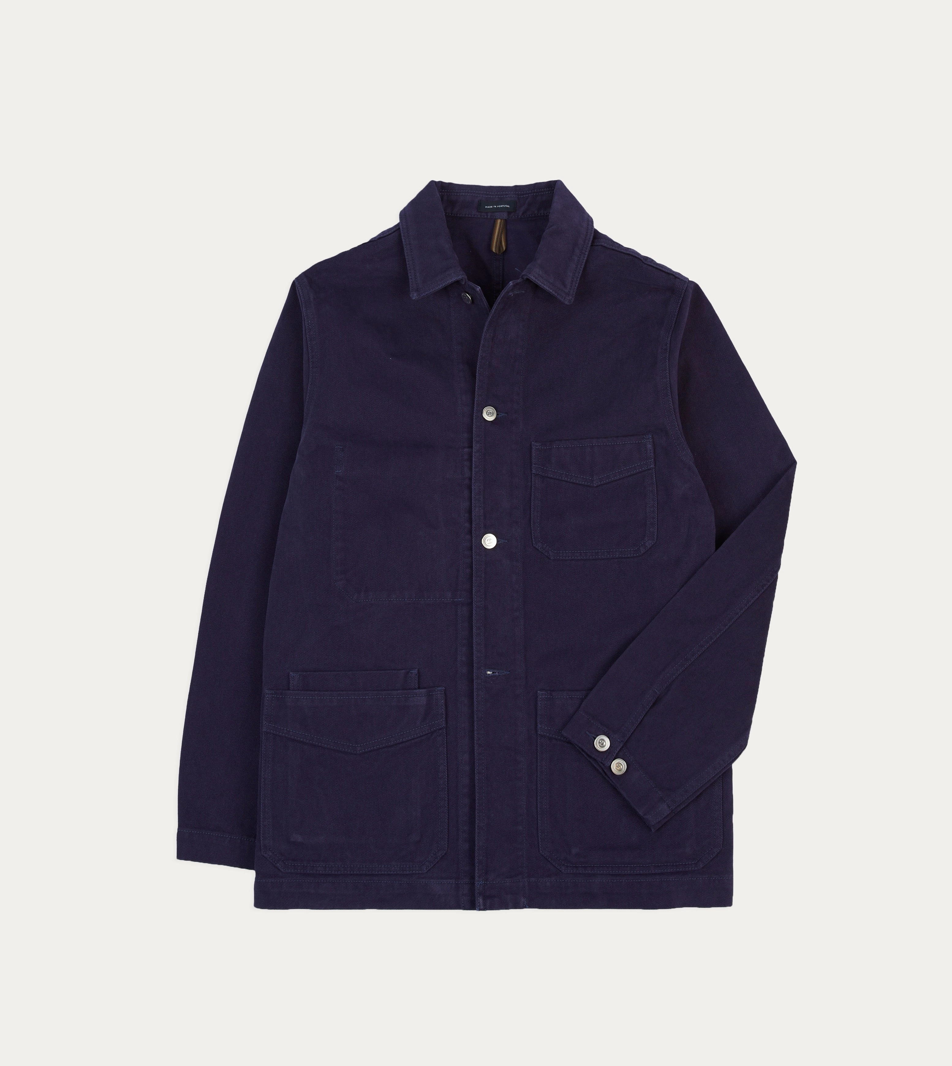 Walk French Blue Heavy Twill Cotton Five-Pocket Chore Jacket