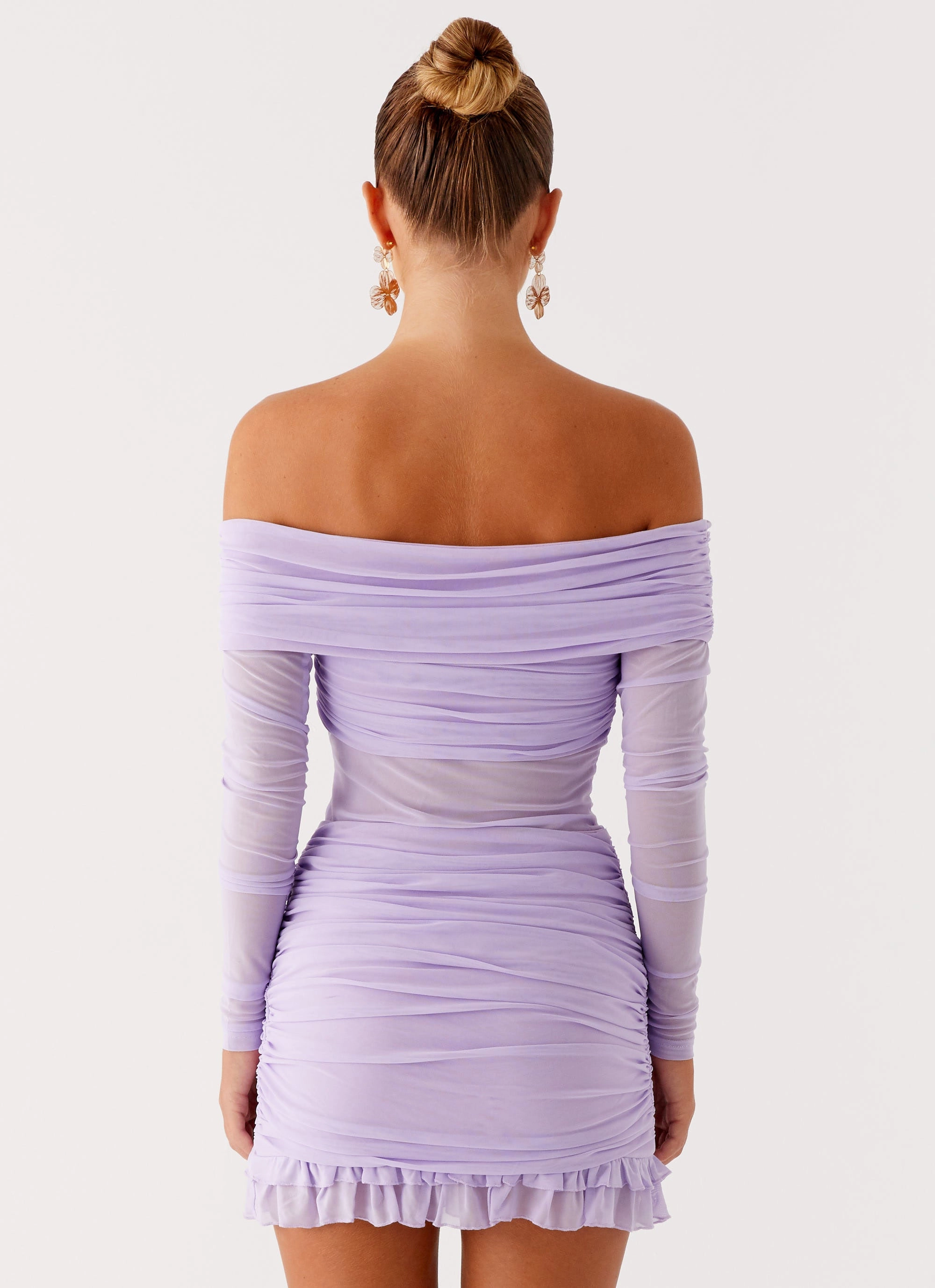 Tiff Long Sleeve Mini Dress - Lilac Statement Mood