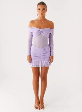 Tiff Long Sleeve Mini Dress - Lilac Relax Flex